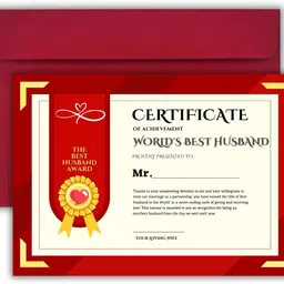 aanyacentric A4 Size 8.3x11.7inches Best Husband Certificate For Lover Greeting Card-picture-27