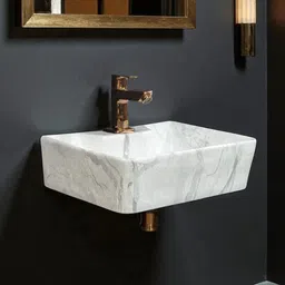 inletcera 2 in 1 Designer Ceramic Wash basin 16x12(M08) (16x12x5)(M08)Tap-1 Wall Hung Basin-picture-11