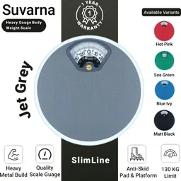 SUVARNA Big Platform, New GALAXY in Round Shape, Capacity: 130kg, Color: Grey Weighing Scale image 2
