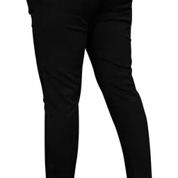 krishu ethnics Men Regular Fit Black Lycra Blend Trousers image 2