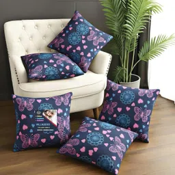 villagers Microfibre Cushion Pack of 5 Geometric Premium Cushion Set | (16x16 inch)-picture-27