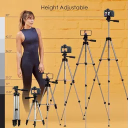 SANNO WORLD Camera 3110 Tripod Stand Mobile Phone Mini Portable Aluminum Tripod with Tripod, Tripod Kit, Tripod Ball Head image 2