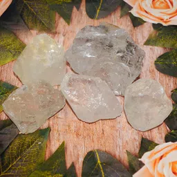 reiki crystal products Natural Clear Quartz Rough - Raw Stone for Reiki Healing and Vastu Correction, Meditation, Protection, Courage, Strength and Increase Creativity, 100 Grams Raw Rough Engraved Asymmetrical Crystal Stone image 3