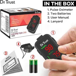 Dr Trust USA Fingertip Blood Oxygen Monitor-215 LED Display, Measure SpO2, Heart Rate, PI Pulse Oximeter image 5