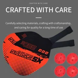 the morning play MOREX Pickleball Racket Set 2 Wood Rackets with 4 Ball & Portable Carry Bag Pickleball Paddle image 2