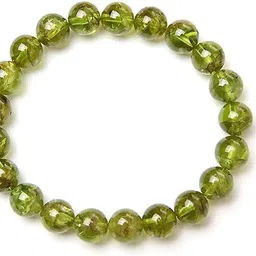 vibesle Stone, Peridot Beads, Crystal Charm Bracelet image 2