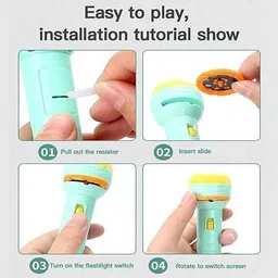 calyxia Kids Slide Projector Torch, Easy-to-Use Interchangeable Slide Bedtime Fun image 3