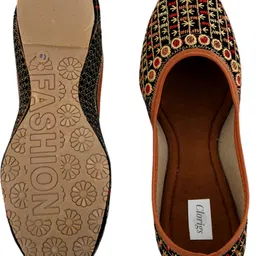 Stepster Handmade Stylish || Colourfull Velvet Bellies For Women image 4