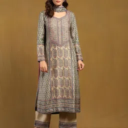 divastri Women Viscose Rayon Kurta Palazzo Dupatta Set-picture-14