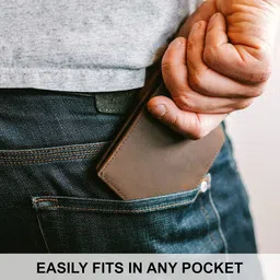 g & h Men Trendy, Formal Brown Genuine Leather RFID Wallet image 4