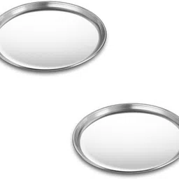 varsaa 28 CM Stainless Steel Round Dinner Plate Thali for Kitchen & Dining Dinner Plate-picture-17