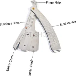 gentleman STAINLESS STEEL STRAIGHT EDGE RAZOR, Men & Women image 4