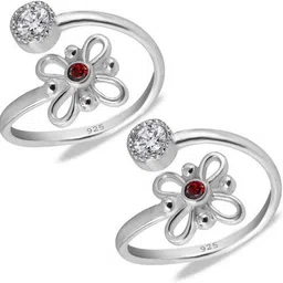 styleejewel Silver Upper Side Open CZ Toe-rings for Women Sterling Silver Cubic Zirconia Silver Plated Toe Ring-picture-11