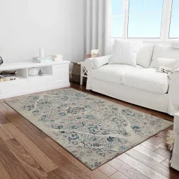 presto Blue Traditional Polyester 5 ft x 7 ft Machine made Carpet image 1