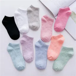 Women Self Design Low Cut, Ankle Length, Mid-Calf/Crew-image-3