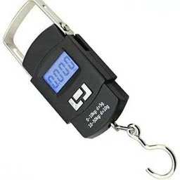 Keshvi Electronic Balance Portable Hook Weighing Machine Digital Hanging Luggage Fishing Hook Scale Manual Weight 110 lb/50 Kg Backlite LCD Display Screen (Black) Weighing Scale-picture-12