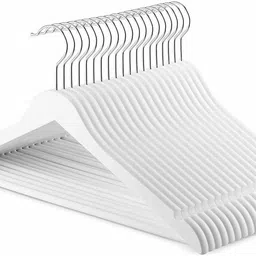 gracious mart Wooden Hangers, Solid Wot Clothes Smooth Finish, 360 Degree Swivel Hook Wooden Shirt Pack of 36 Hangers For Shirt image 1