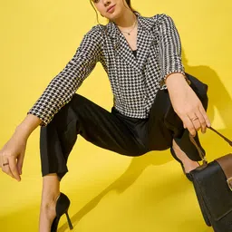 dimpy garments Women Houndstooth Single Breasted Casual Blazer image 5