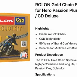 rollon ROLON-CSK-GOLD-PASSION 420 Teeth Sprocket-picture-26