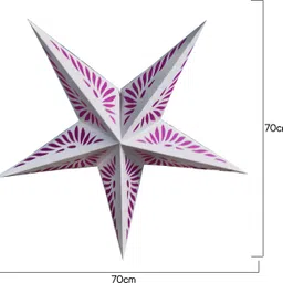 jaicem PINK LEAF DESIGN STAR Hanging Star Pack of 1 image 2