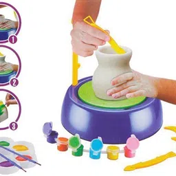 nishchal Electric Battery Operated Pottery Wheel Set Clay Pot Making Machine Game POT_63 image 3