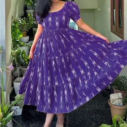 shreeharitendes Printed Cotton Rayon Stitched Anarkali Gown image 2