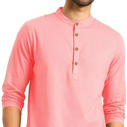 edin Pack of 2 Men Solid Pure Cotton Straight Kurta-picture-28