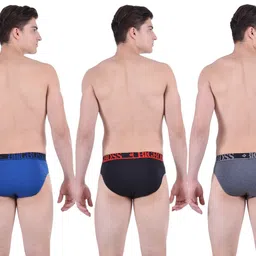 bigboss Pack of 3 Cotton Double Pouch Support Solid Men Brief image 4