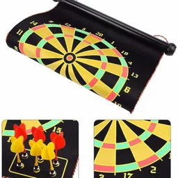 crentila Double Sided Magnet Dart Board Game - with 6 Darts Board Game Accessories image 2