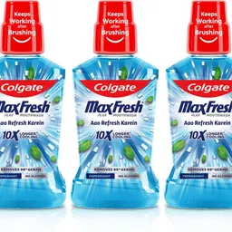 colgate Maxfresh Plax Antibacterial Mouthwash, 24/7 Fresh Breath - Pepper Mint-picture-21