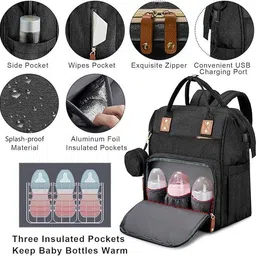 niloni Diaper Bag Backpack With Changing Station Waterproof Folding Crib & Baby Bed image 2