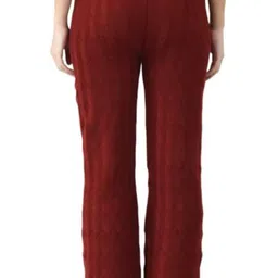 sbjk Women Regular Fit Maroon Wool Trousers image 2