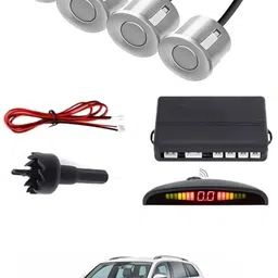 intenzo Universal 4 Silver Reverse Parking Sensor With LED Display For Cars-164 Safety of Passengers/Car One Alarm Kit-134 Parking Sensor-picture-23