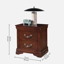 royaloak Flux Bedside Table in Brown Finish With Drawers image 2