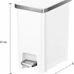 obsessions EKO 10 Litre With Fingerprint Resistant Pedal Plastic Dustbin image 2