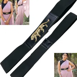 Women Casual Black Artificial Leather Belt-image-16