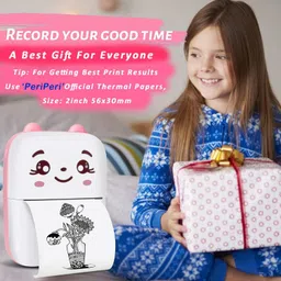 SABIRAT Mini Thermal Printer For Kids, Reachargeable Portable Label Printer, Bluetooth, Inkfree, Printer for Android & iOS image 4