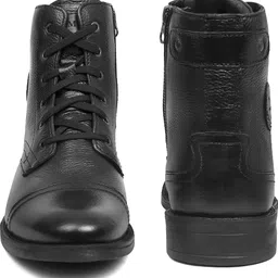 zoom shoes Genuine Leather High Ankle Boots| Lace-up & Soft Cushioned Insole Daily Comfort Boots For Men image 3
