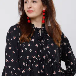 tokyo talkies Casual Regular Sleeves Printed Women Blue Top-picture-15