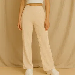 fabflee Pack of 2 Women Comfort Fit Multicolor Cotton Blend Trousers image 2