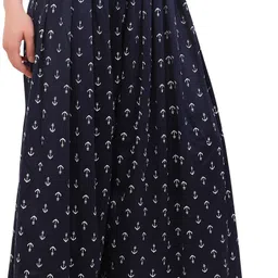 bitcoin Women Regular Fit Dark Blue Lycra Blend Trousers image 3