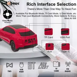 Daily Needs Shop Portable Wireless Car Mini DJ Speaker,Deep Bass & RGB LED Light, 1200mAh, FM/USB 5 W Bluetooth Speaker image 2