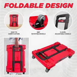 ibell FT100 Tool Box Cart Cum Mechanical Creeper, 100kg Load, Heavy-Duty Mobile Cart, Luggage Trolley image 2