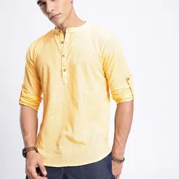 anouk rustic Men Woven Design Cotton Blend Straight Kurta-picture-10