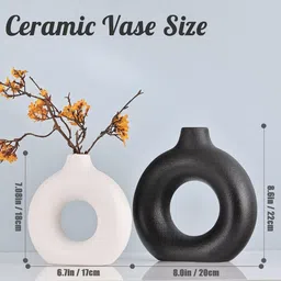 originalceramics Oval Shaped 8+6 Pack of 2 Ceramic Vase image 3