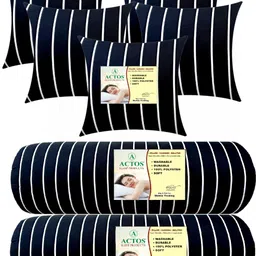 actos 5 Cushion And 2 Microfibre Stripes Bolster Pack of 7-picture-33