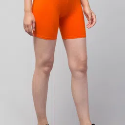 urmilafashion Solid Women Orange Cycling Shorts image 5