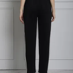 red houge Women Striped Black Track Pants image 2