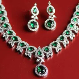 denicraas Alloy Silver Green Jewel Set-picture-11