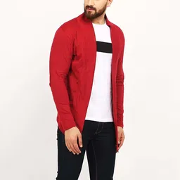 pause sport Men Full Sleeve Red Shrug image 3